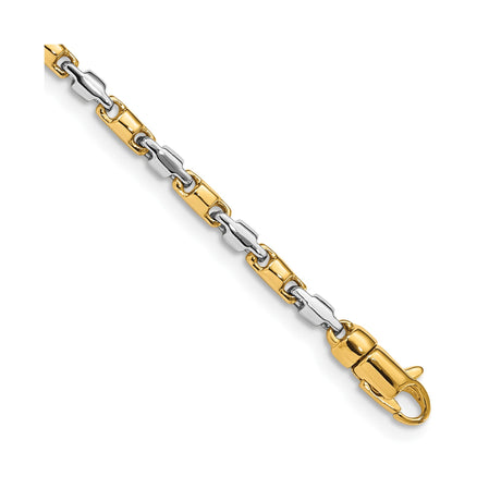 14K Two-tone Gold 2.5 mm Polished Chain Bracelet, Solid shown for scale