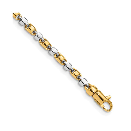 14K Two-tone Gold 2.6 mm Polished Chain Bracelet, Solid alternate angle