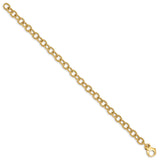 14K Yellow Gold 6.5 mm Polished Chain Bracelet, Solid