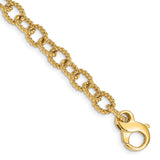 14K Yellow Gold 6.5 mm Polished Chain Bracelet, Solid alternate angle