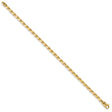 14K Yellow Gold 3.3 mm Polished Chain Bracelet, Solid