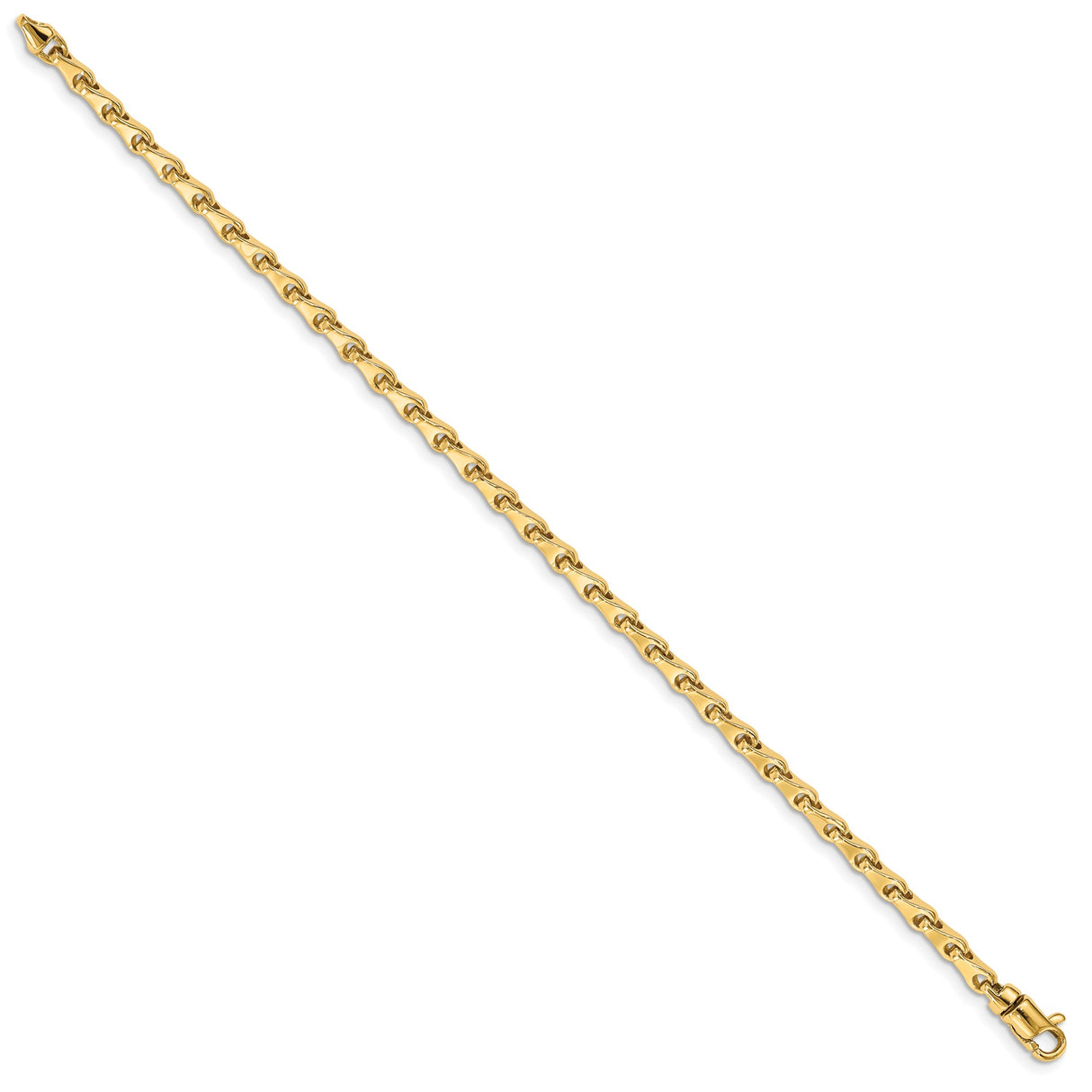 14K Yellow Gold 3.3 mm Polished Chain Bracelet, Solid