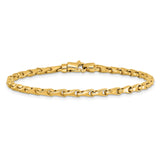 14K Yellow Gold 3.3 mm Polished Chain Bracelet, Solid alternate angle