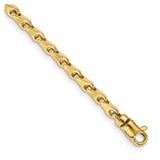 14K Yellow Gold 3.3 mm Polished Chain Bracelet, Solid detail view