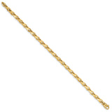 14K Yellow Gold 3.9 mm Polished Chain Anklet, Solid