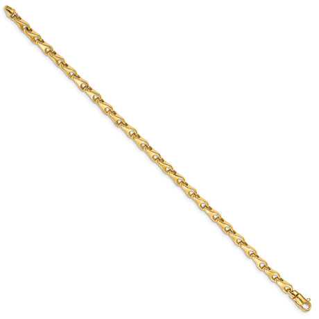 14K Yellow Gold 3.9 mm Polished Chain Anklet, Solid