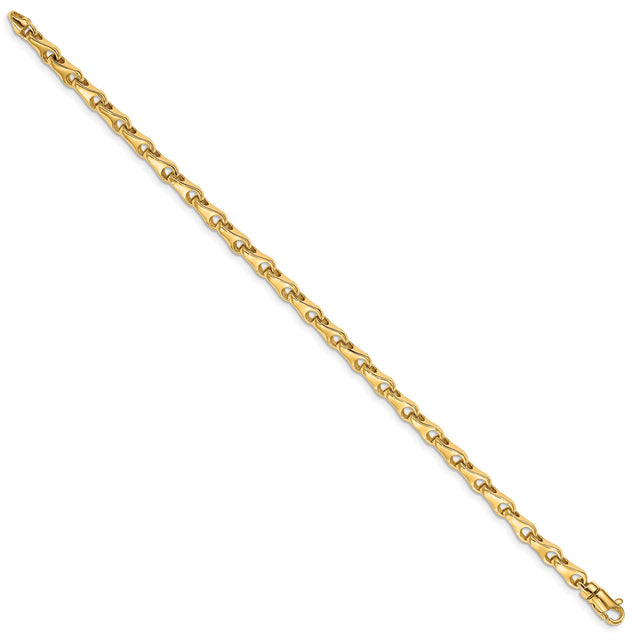 14K Yellow Gold 3.9 mm Polished Chain Anklet, Solid