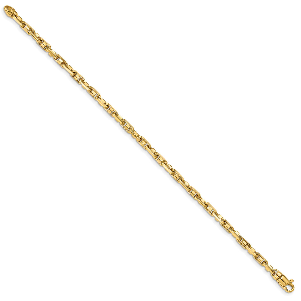 14K Yellow Gold 3.8 mm Polished Chain Bracelet, Solid