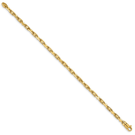 14K Yellow Gold 3.8 mm Polished Chain Bracelet, Solid