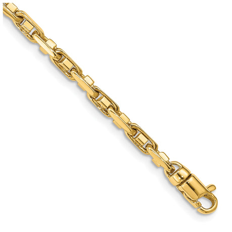 14K Yellow Gold 3.8 mm Polished Chain Bracelet, Solid alternate angle