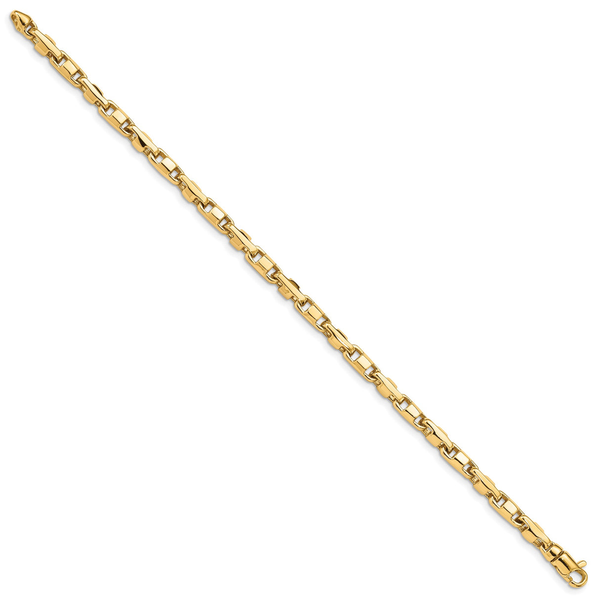 14K Yellow Gold 4 mm Polished Chain Bracelet, Solid