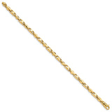 14K Yellow Gold 4 mm Polished Chain Bracelet, Solid