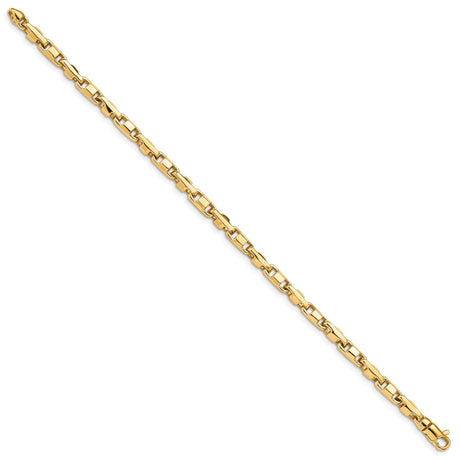 14K Yellow Gold 4 mm Polished Chain Bracelet, Solid