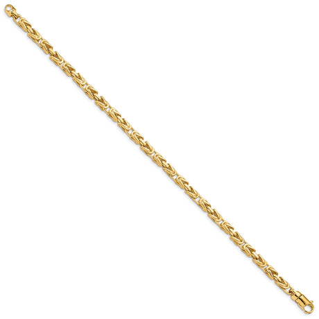14K Yellow Gold 4.1 mm Polished Chain Bracelet, Solid