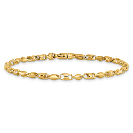 14K Yellow Gold 3.1 mm Polished Chain Bracelet alternate angle