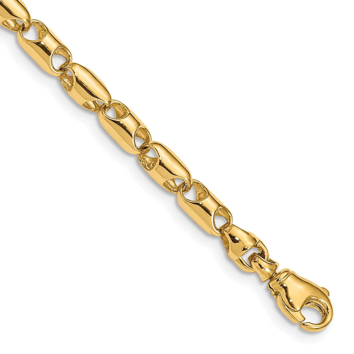 14K Yellow Gold 4.1 mm Polished Chain Bracelet alternate angle