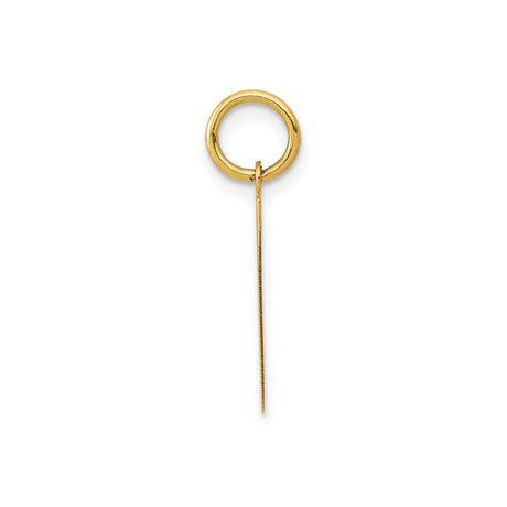 14k Yellow Gold Number 1 Pendant Charm, Polished Symbol for Achievement or Milestone