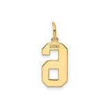 14k Yellow Gold Number 6 Pendant Charm, Block Style Unisex Numeric Jewelry