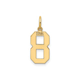 14k Yellow Gold Number 8 Pendant Charm, Bold Block Font, Infinity Symbol, Unisex Jewelry