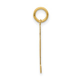 Medium Polished Number 12 Charm Pendant in Real 14k Yellow Gold