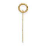 Medium Polished Number 13 Charm Pendant in Real 14k Yellow Gold