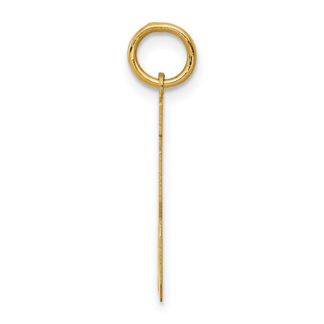 Medium Polished Number 13 Charm Pendant in Real 14k Yellow Gold