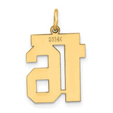 14k Yellow Gold Number 16 Pendant, Block Font Bold Digit Design for Unisex Wear