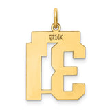 Medium Polished Number 31 Charm Pendant in Real 14k Yellow Gold