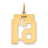 14k Yellow Gold Number 61 Pendant, Bold Block Style Commemorative Charm for Men and Women