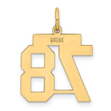14k Yellow Gold Number 78 Pendant, Polished Finish, Bold Modern Font, Unisex Charm