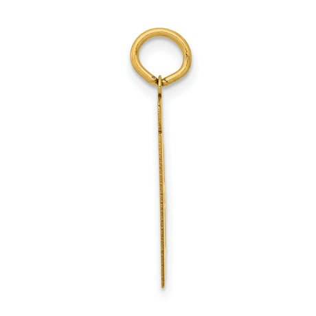 Medium Polished Number 81 Charm Pendant in Real 14k Yellow Gold