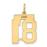 Medium Polished Number 81 Charm Pendant in Real 14k Yellow Gold