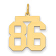 Medium Polished Number 86 Charm Pendant in Real 14k Yellow Gold