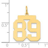 Medium Polished Number 89 Charm Pendant in Real 14k Yellow Gold