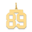 Medium Polished Number 89 Charm Pendant in Real 14k Yellow Gold