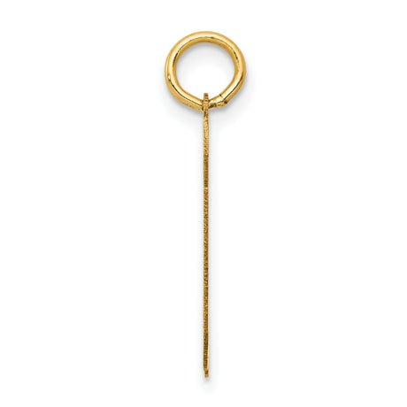 Medium Polished Number 90 Charm Pendant in Real 14k Yellow Gold