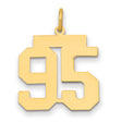 Medium Polished Number 95 Charm Pendant in Real 14k Yellow Gold