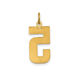 14k Yellow Gold Number 5 Pendant with Textured Finish and Polished Edges