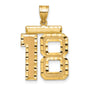 14k Yellow Gold Number 18 Pendant, Textured and Polished Finish, Unisex Milestone Jewelry