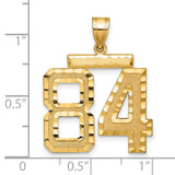 14k Yellow Gold Number 84 Pendant, Sporty Jersey Style Charm for Men or Unisex Wear