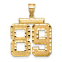 Large Brushed Diamond-cut Number 89 Charm Pendant in Real 14k Yellow Gold