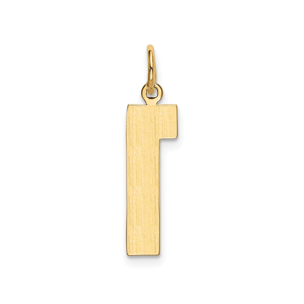 14k Yellow Gold Number One Pendant Charm, Polished Finish, Unisex Minimalist Design