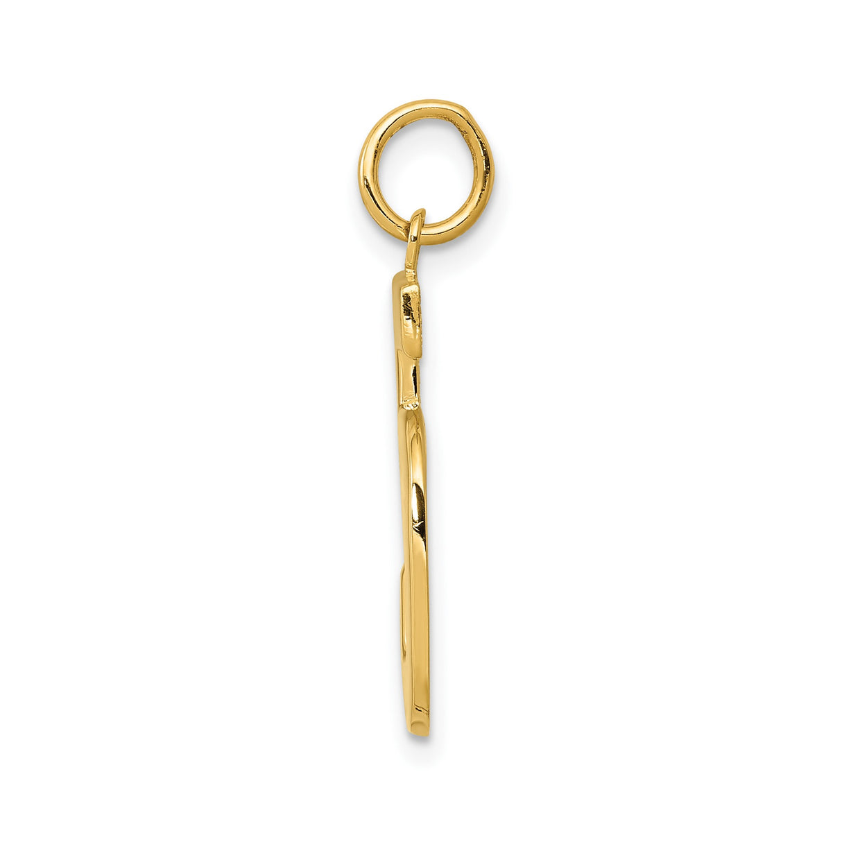 14k Yellow Gold Number 5 Pendant Charm in Bold Block Font, Unisex Numeric Jewelry