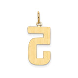 14k Yellow Gold Number 5 Pendant Charm in Bold Block Font, Unisex Numeric Jewelry