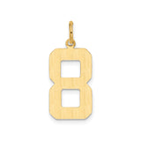 14k Yellow Gold Number 8 Pendant, Polished Finish Infinity Symbol Charm for Women or Unisex