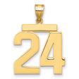 14k Yellow Gold Number 24 Pendant, Bold Block Style for Men or Unisex Wear