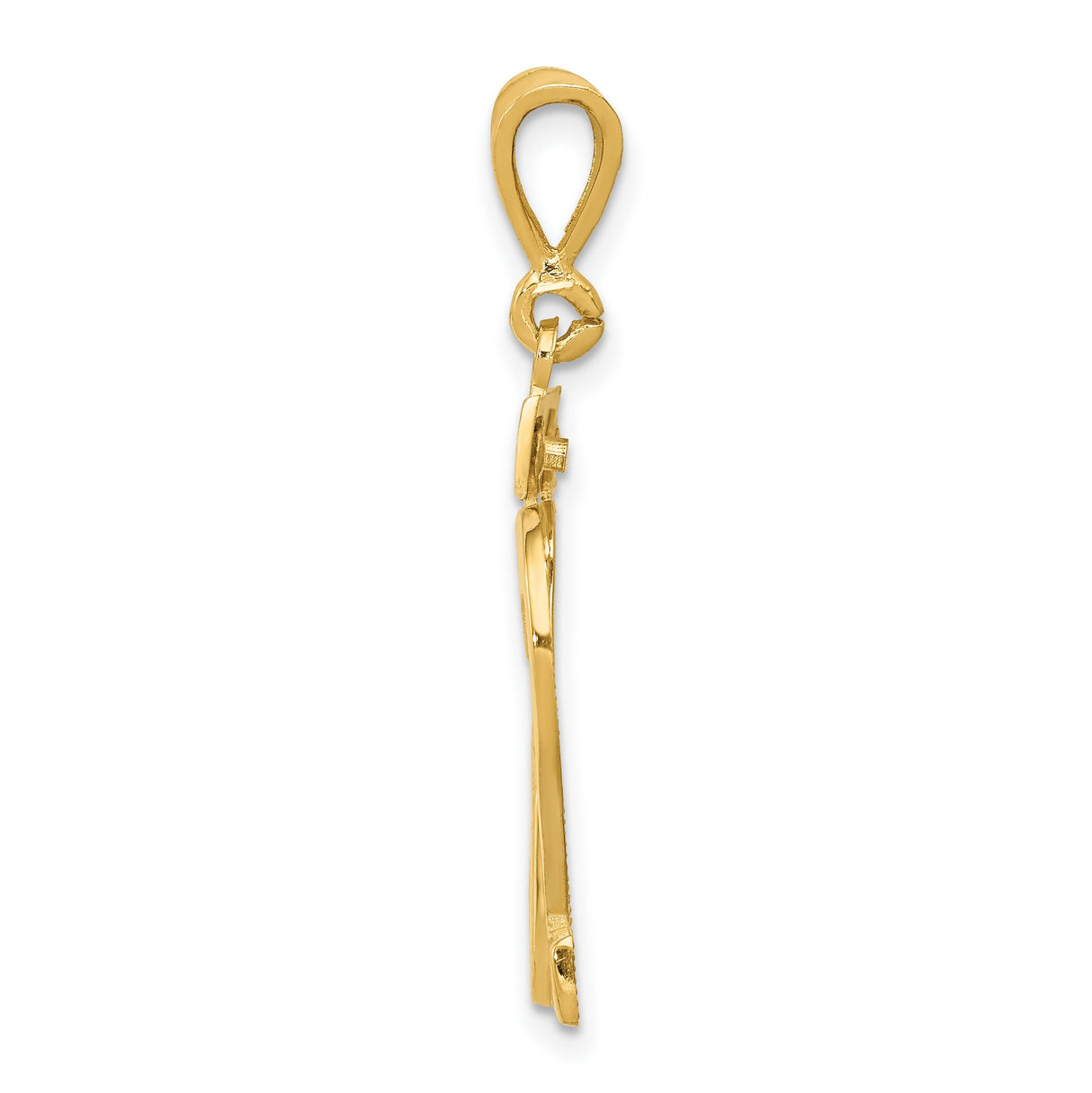 Large Polished Number 32 Charm Pendant in Real 14k Yellow Gold