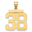 14k Yellow Gold Number 38 Pendant, Bold Sports Charm for Men or Unisex Wear