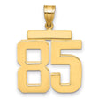 Large Polished Number 85 Charm Pendant in Real 14k Yellow Gold