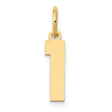 14k Yellow Gold Number One Pendant Charm, Polished Block Numeral Design, Unisex Jewelry Accessory
